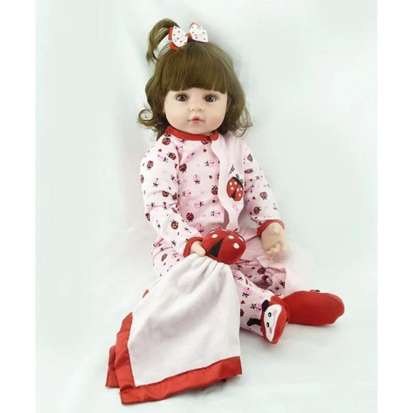19inch 48cm Realistic Adorable Ladybird Princess Baby Girl Doll  Body Silicon - Picture 2 of 7